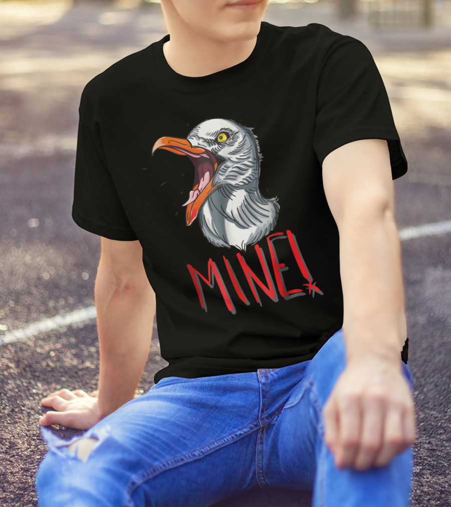 Funny Seagull Mine Save The Beach Chicken Mine T-Shirt