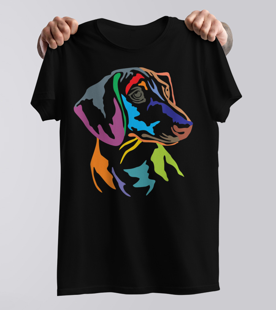 Colorful Happy German Dachshund Pop T-Shirt