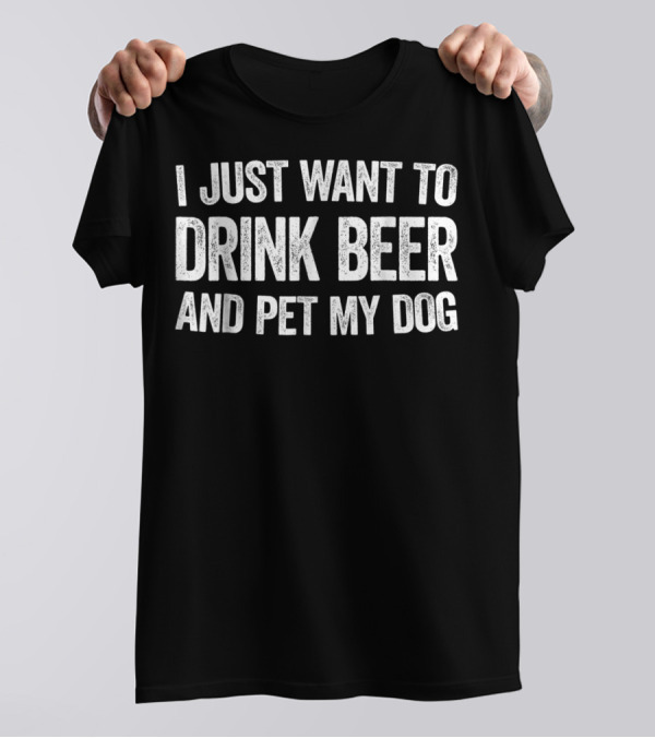 Drink Beer And Pet My Dog Relaxing Vibes T-Shirt