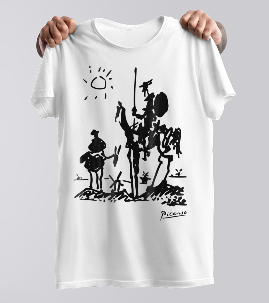 Picasso Don Quixote 1955 Sketch With Sun And Sancho Panza T-Shirt