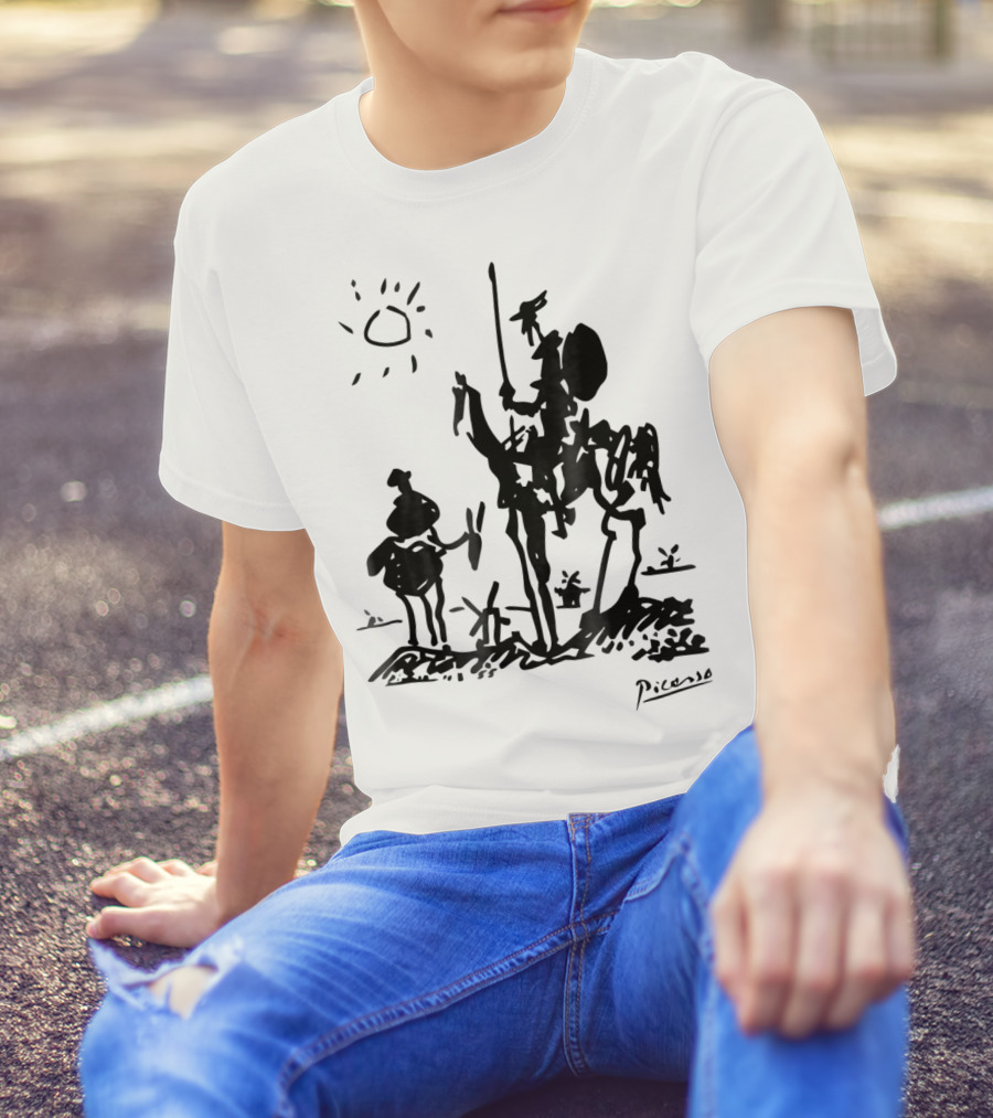 Picasso Don Quixote 1955 Sketch With Sun And Sancho Panza T-Shirt