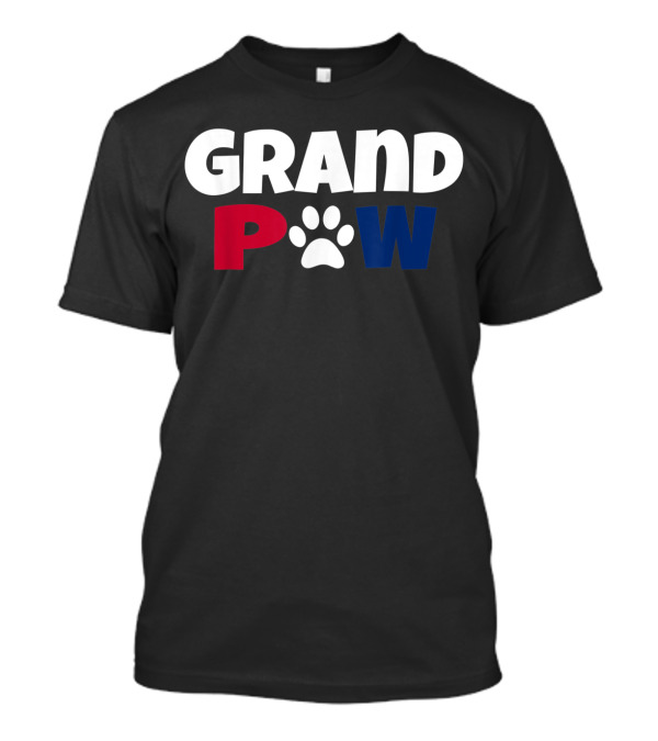 Grand Paw Dog Lover 4th Of July Patriotic Paw Print Grandpa T-Shirt