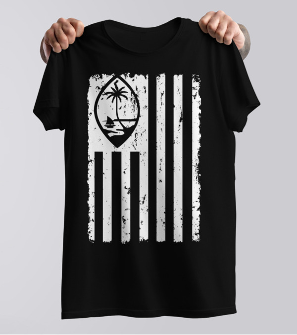Guam Seal And American Flag T-Shirt