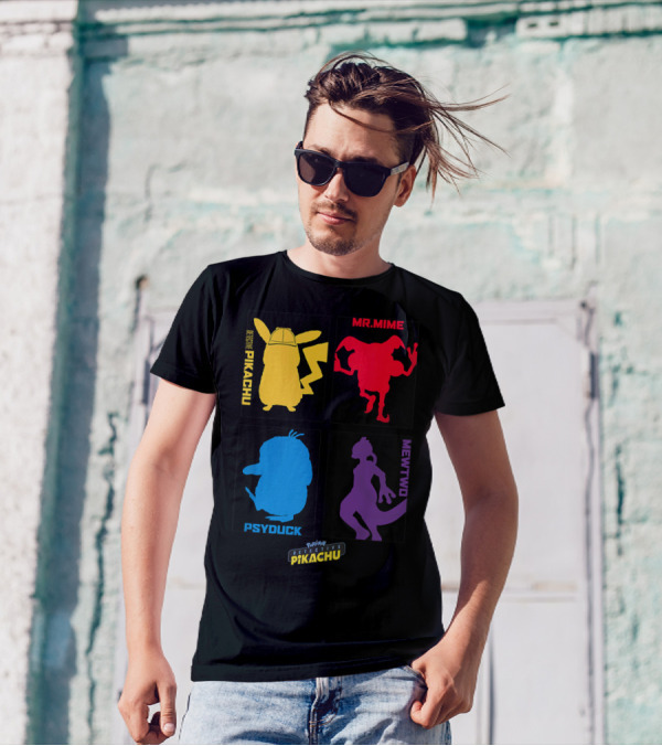 Detective Pikachu Mr. Mime Psyduck Mewtwo Pokémon Kids T-Shirt