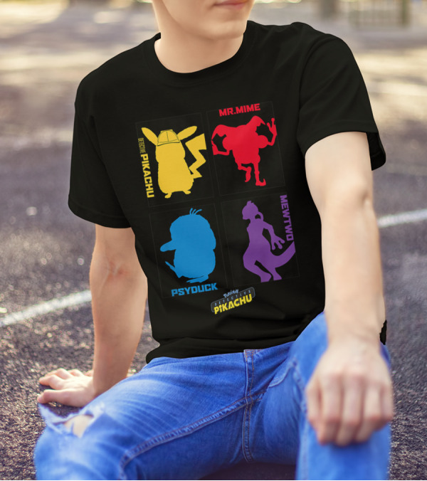 Detective Pikachu Mr. Mime Psyduck Mewtwo Pokémon Kids T-Shirt