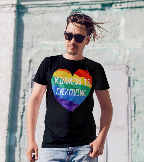 Kindness Is Everything Rainbow Heart Flag LGBT T-Shirt