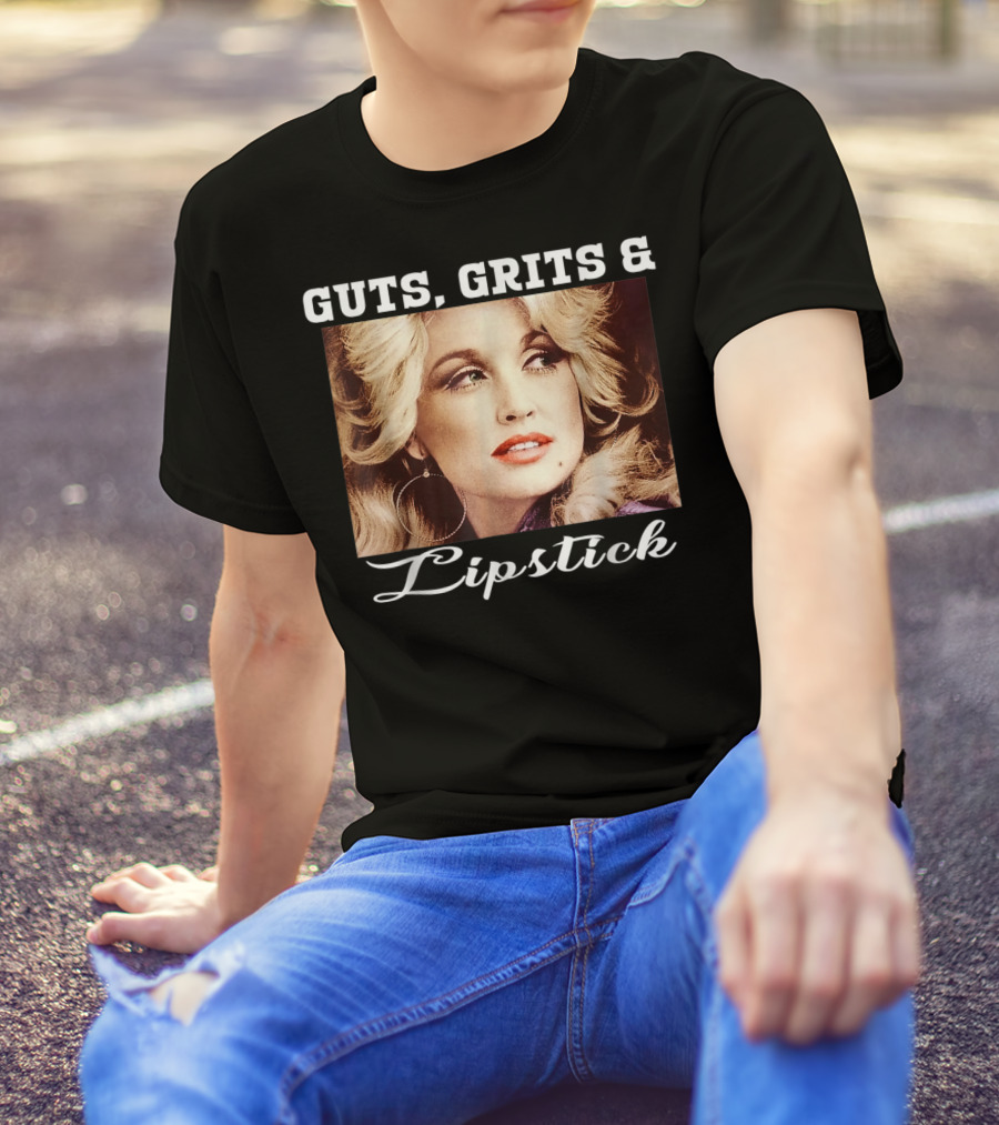 Guts Grits Lipstick Vintage Style Parton T-Shirt