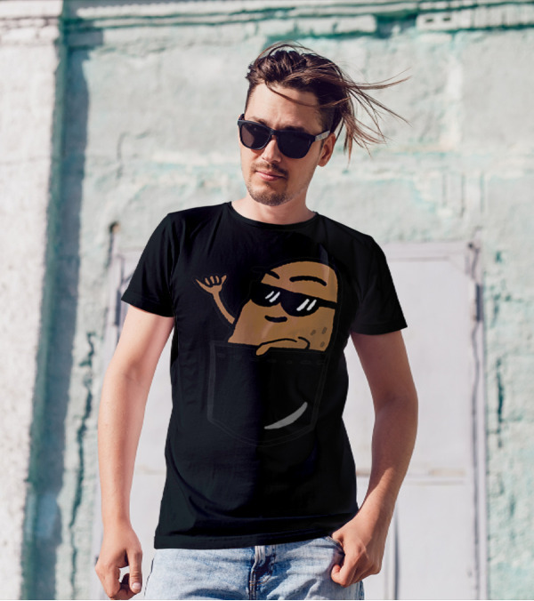 Awesome Hang Loose Potato Shaka In Pocket T-Shirt