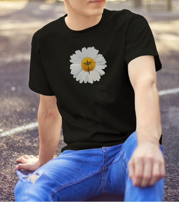 Blessed Cross Christian Daisy Trendy Bible T-Shirt