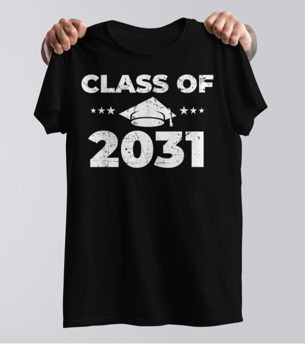CLASS OF 2031 GRADUATION CAP FIRST DAY SCHOOL STARS T-Shirt