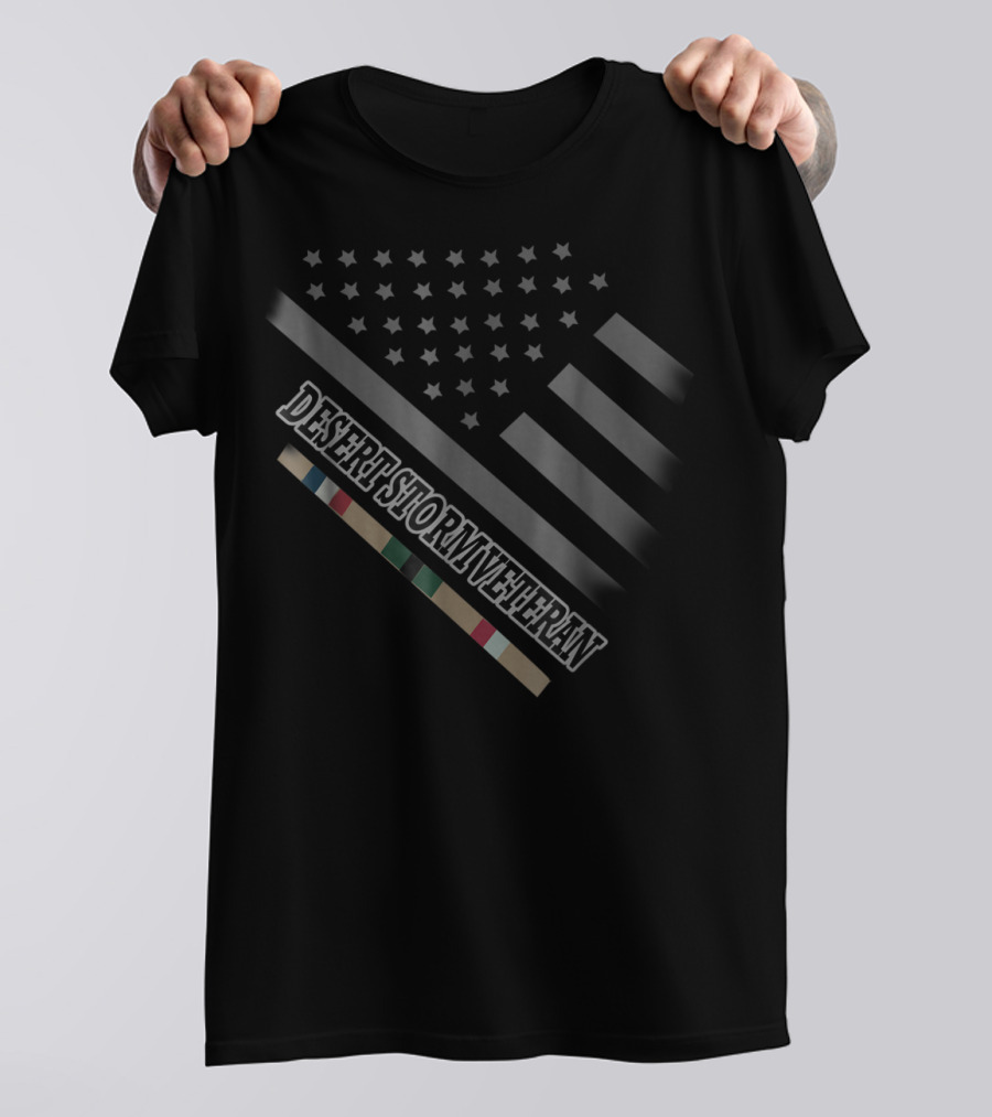 Desert Storm Veteran American Flag And Service T-Shirt