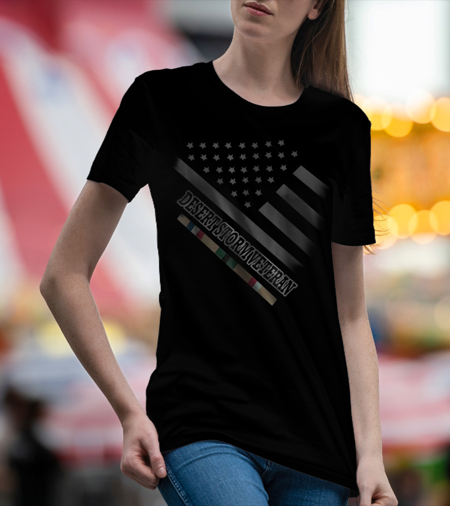 Desert Storm Veteran American Flag And Service T-Shirt