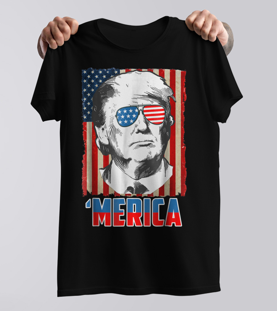 Donald Trump American Flag Sunglasses 'Merica T-Shirt