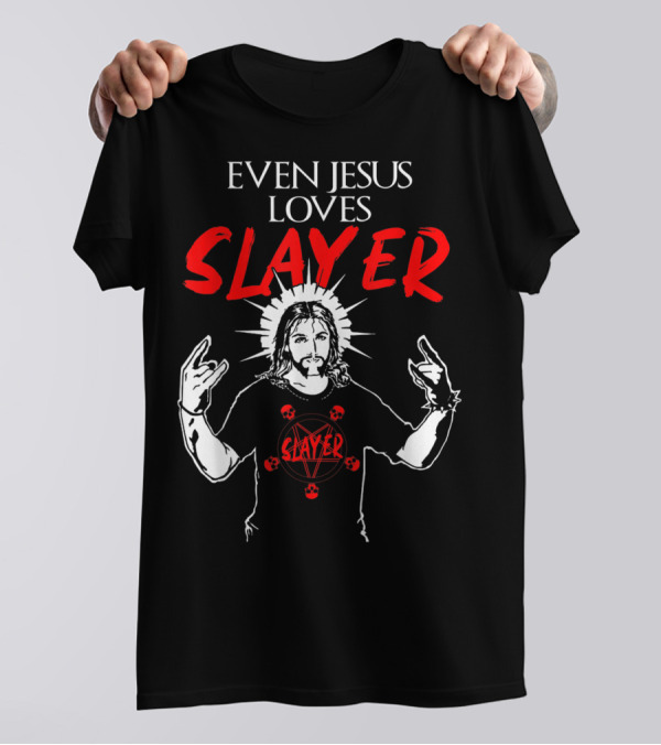 Even Jesus Loves Slayer Christian Heavy Metal T-Shirt