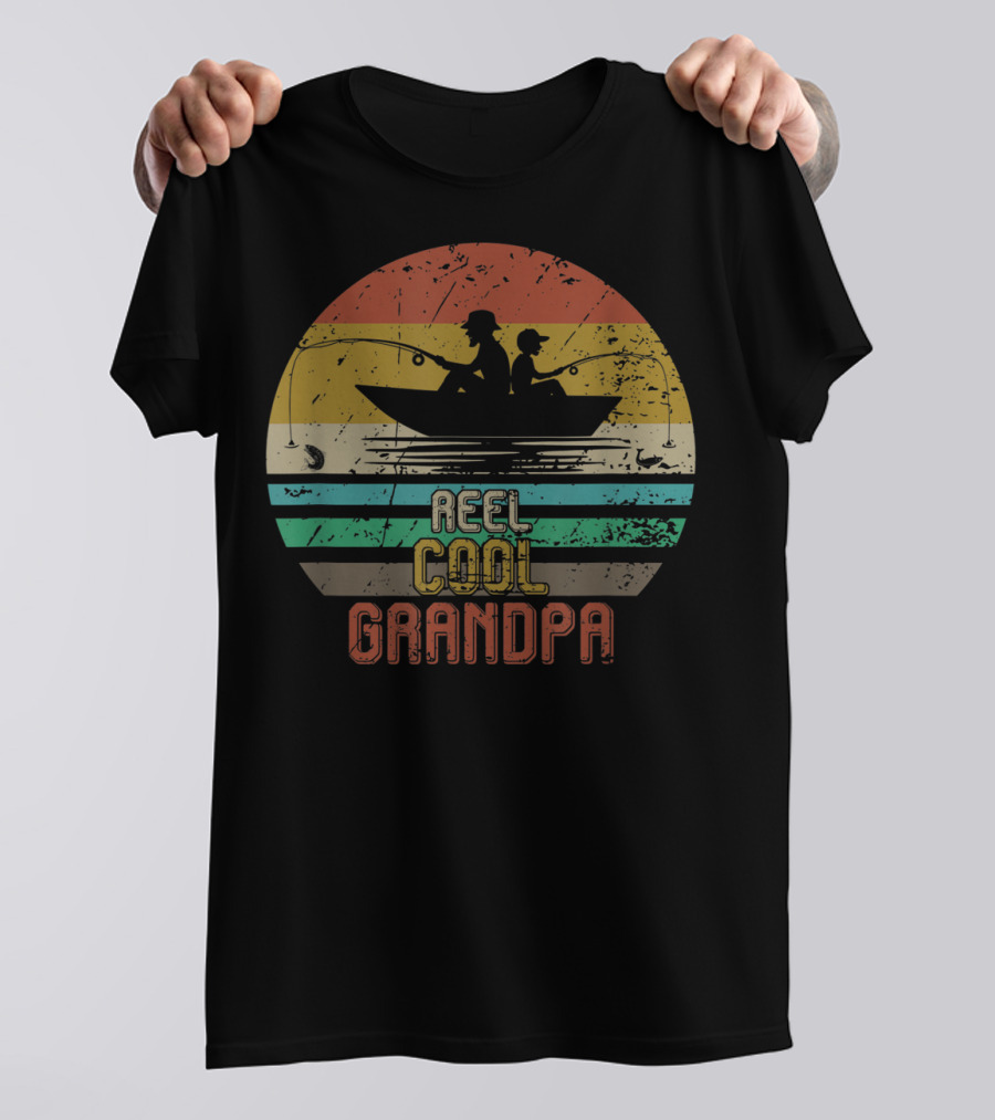 Reel Cool Grandpa Vintage Fishing Grandpa T-Shirt