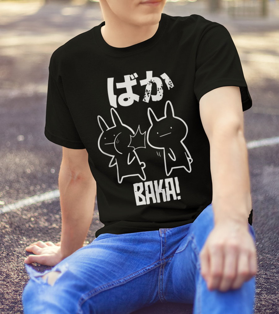 Baka Cute Anime Manga Japanese Word Funny Comic Style Characters T-Shirt