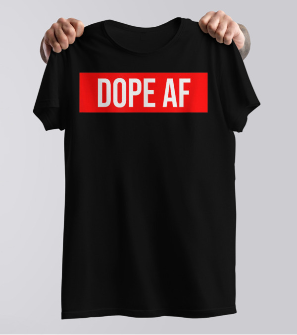 Dope AF Bold Red Rectangle T-Shirt