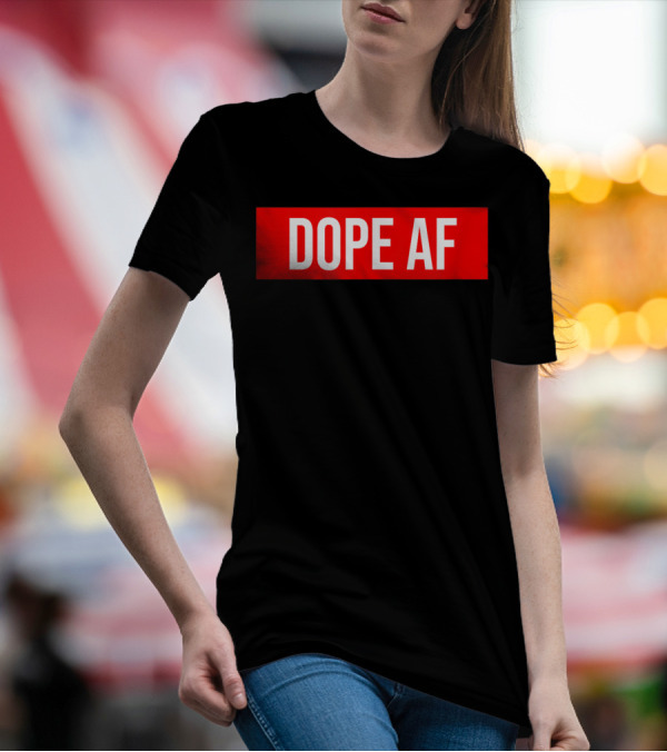 Dope AF Bold Red Rectangle T-Shirt
