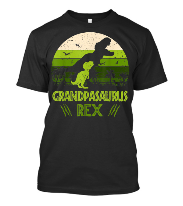 Grandpasaurus Rex Dinosaur Vintage Sunset Jurassic Scene T-Shirt