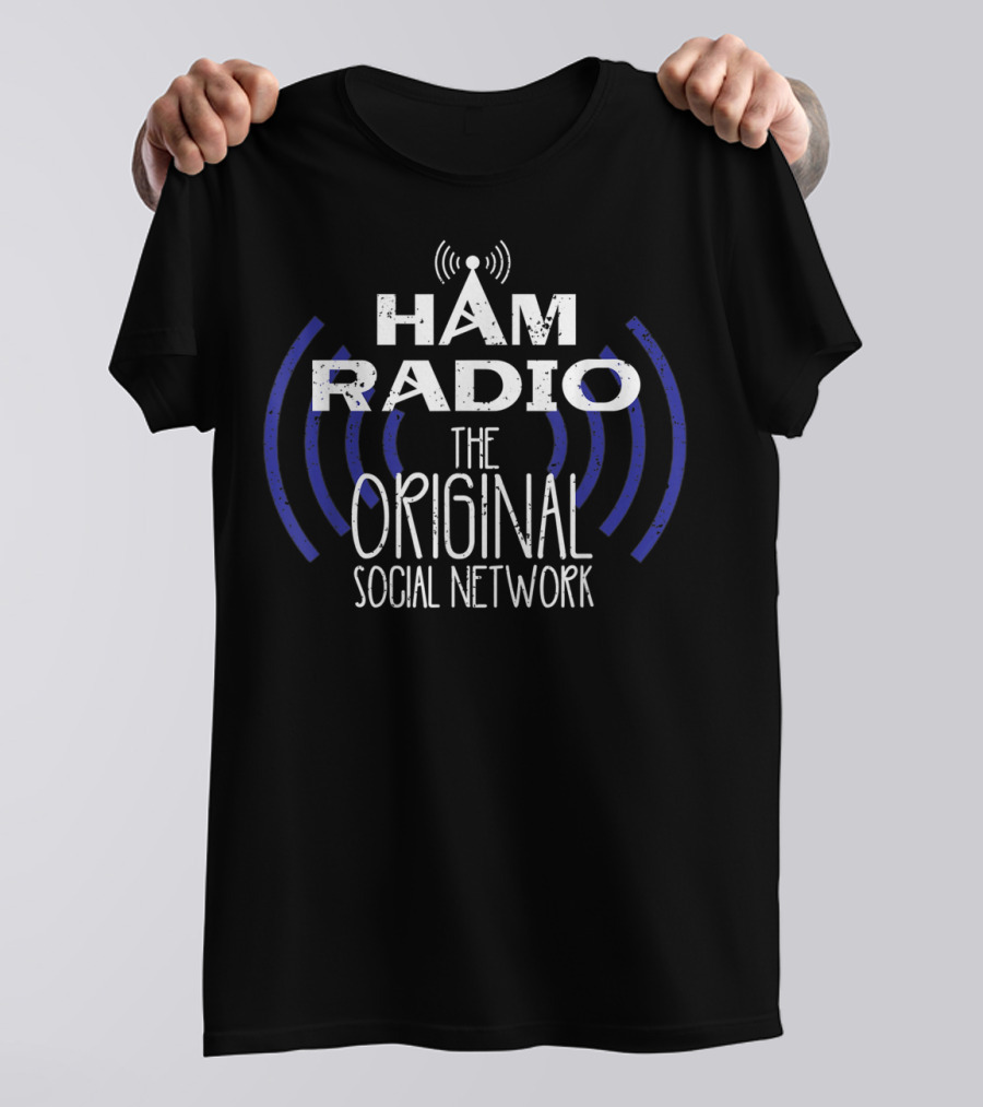Ham Radio The Original Social Network Iconic Wireless Waves T-Shirt