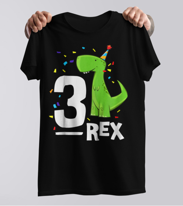 3 Rex Kids Threerex Birthday Party Dinosaur T-Shirt