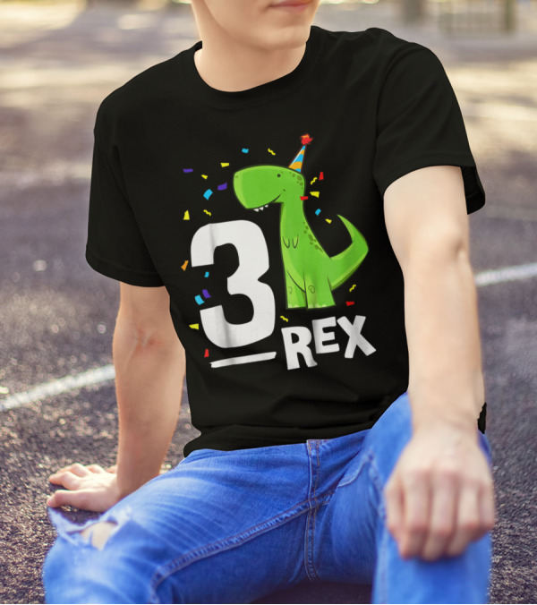 3 Rex Kids Threerex Birthday Party Dinosaur T-Shirt
