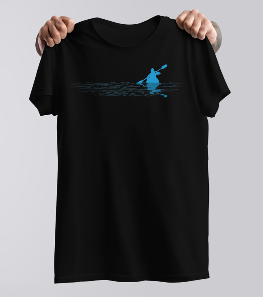 Kayaking Kayak Paddling Kayaker Paddle Reflection On Water T-Shirt