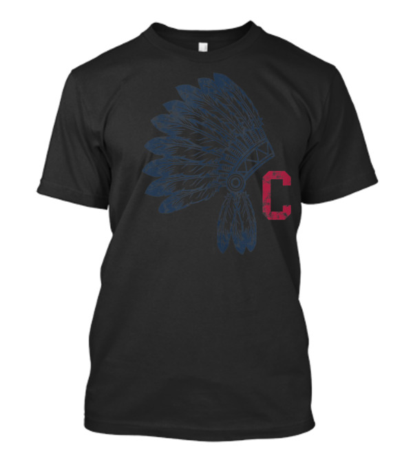 Block C Cleveland Native American Headdress T-Shirt