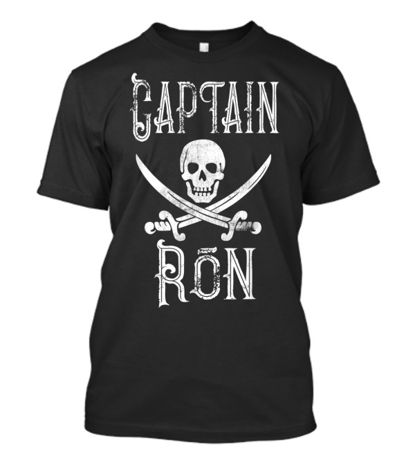Captain Ron Vintage Pirate Skull And Crossed Swords T-Shirt