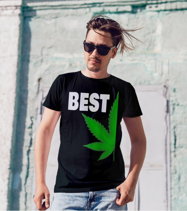 Couple Matching Best Buds BFF Marijuana Leaf Best T-Shirt