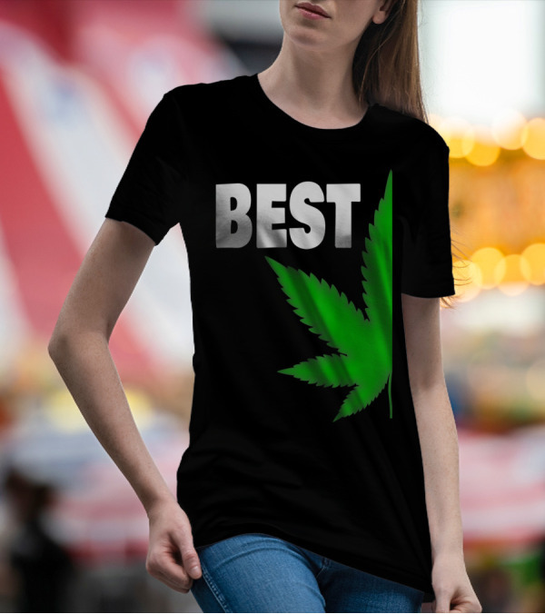 Couple Matching Best Buds BFF Marijuana Leaf Best T-Shirt