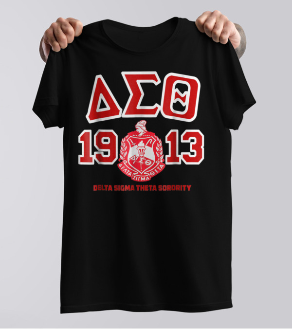 Delta Sigma Theta Sorority 1913 Greek Letters And Crest T-Shirt