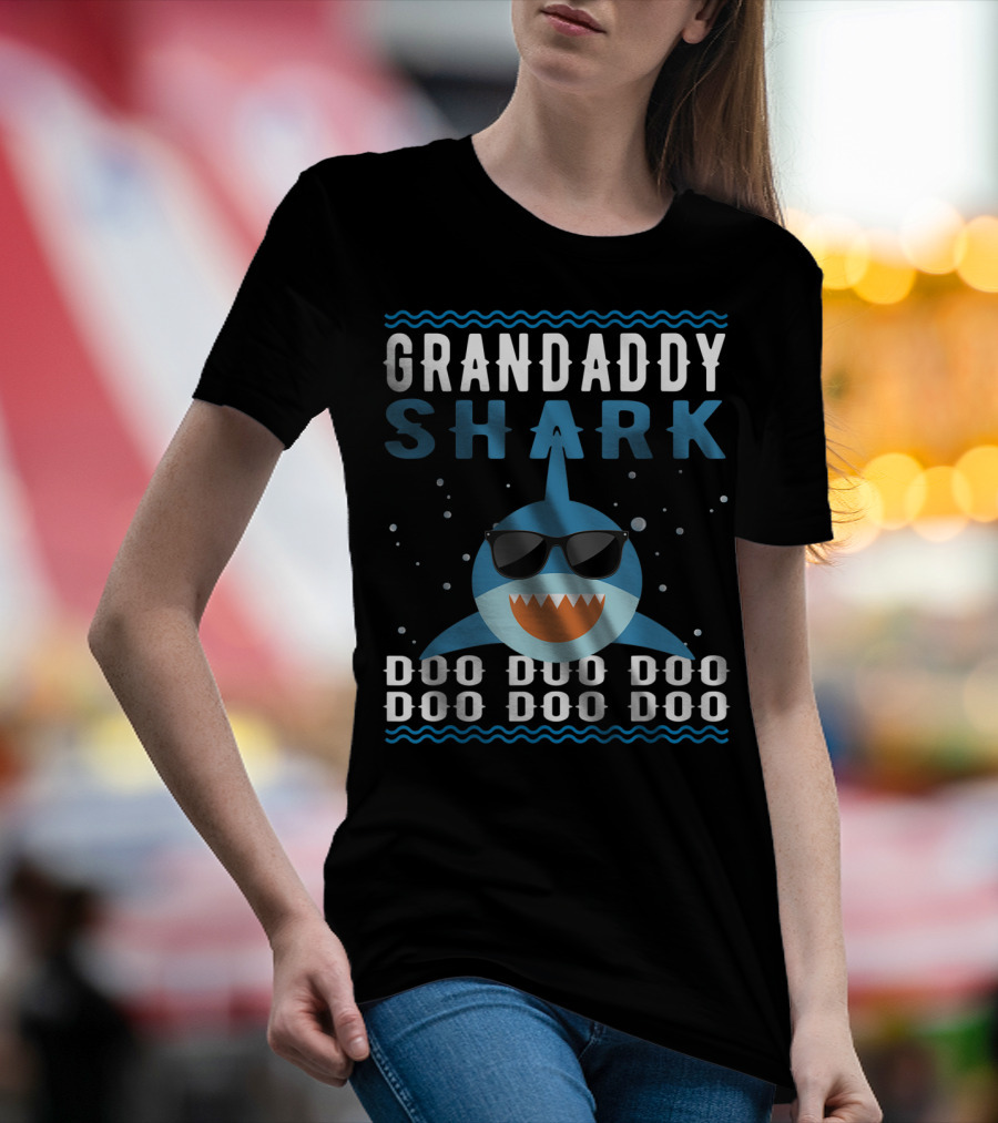 Grandaddy Shark Doo Doo Doo Sunglasses Funny Baby Mommy Kids Video T-Shirt