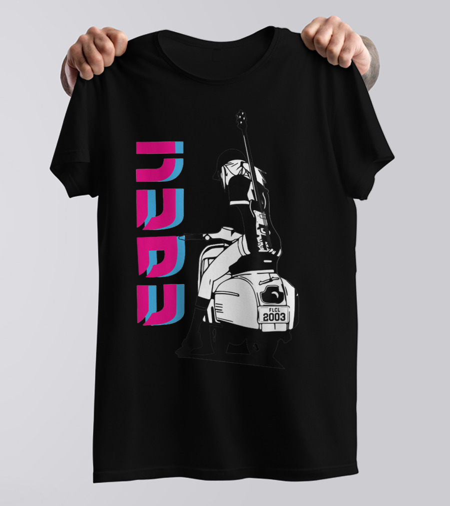FLCL Fooly Cooly Vespa Rider With Guitar 2003 T-Shirt