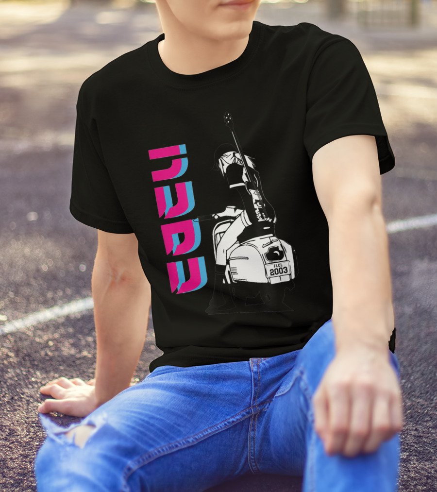 FLCL Fooly Cooly Vespa Rider With Guitar 2003 T-Shirt