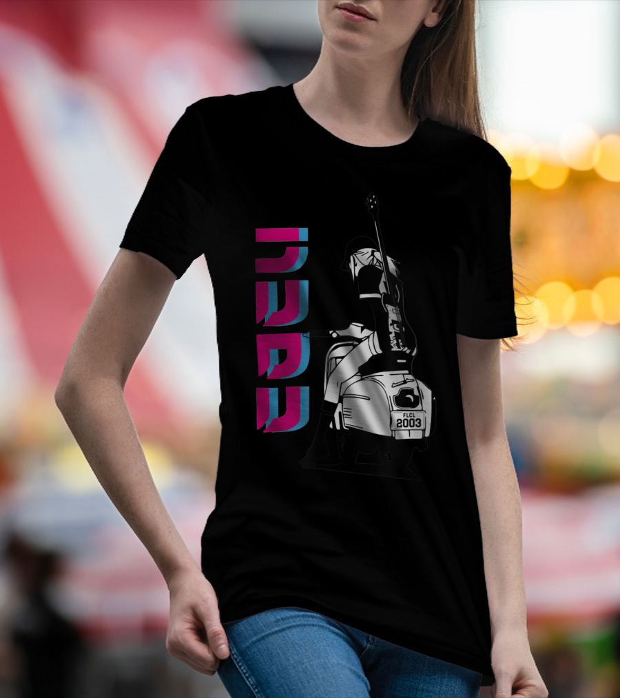 FLCL Fooly Cooly Vespa Rider With Guitar 2003 T-Shirt