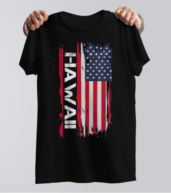 Hawaii USA Flag Vertical Stripes T-Shirt