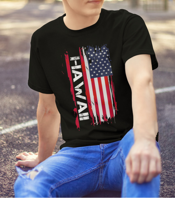Hawaii USA Flag Vertical Stripes T-Shirt