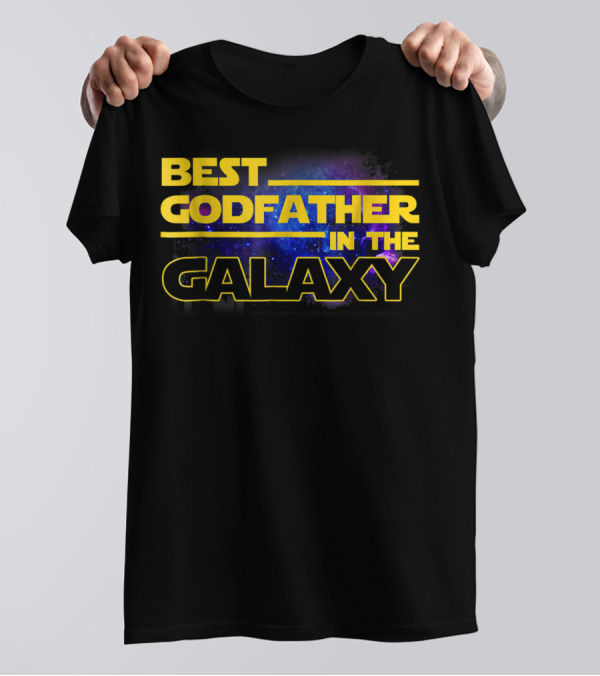 Best Godfather In The Galaxy Star Wars Inspired Text T-Shirt