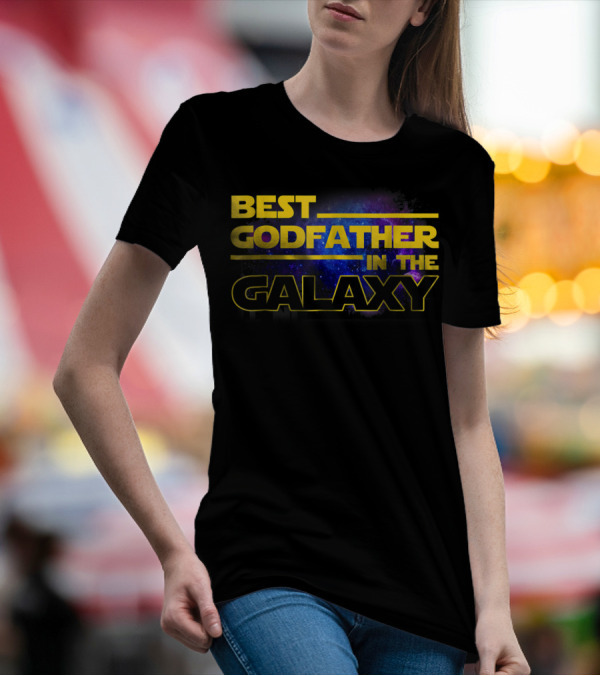 Best Godfather In The Galaxy Star Wars Inspired Text T-Shirt