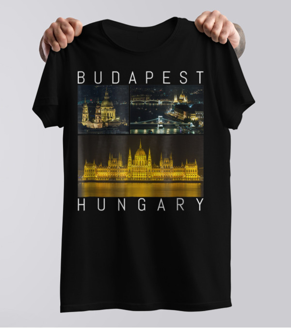 Budapest Hungary Nighttime Landmarks Photography Gallery T-Shirt
