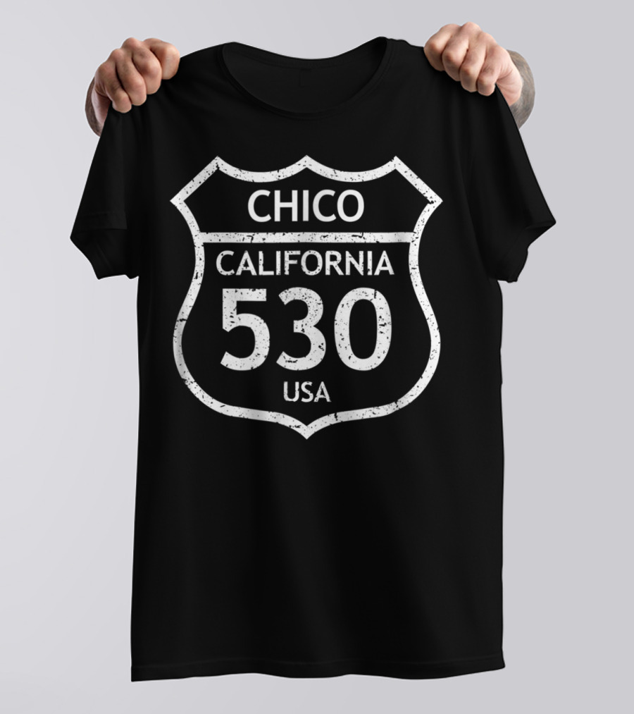 Chico California USA 530 Area Code Route Sign T-Shirt