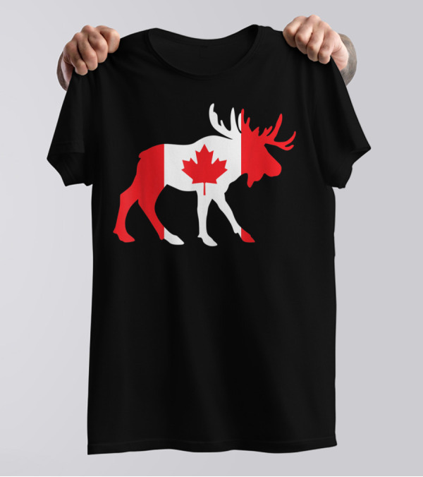 Canada Moose Flag Maple Leaf T-Shirt
