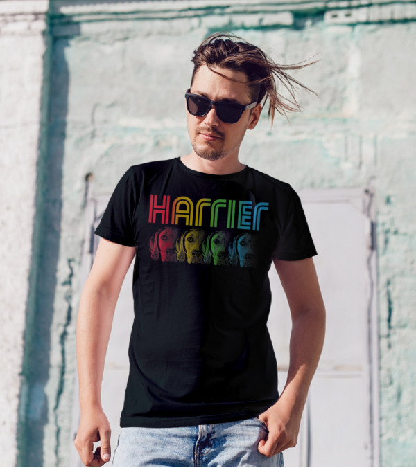 Harrier Dog Rainbow Cool Groovy T-Shirt