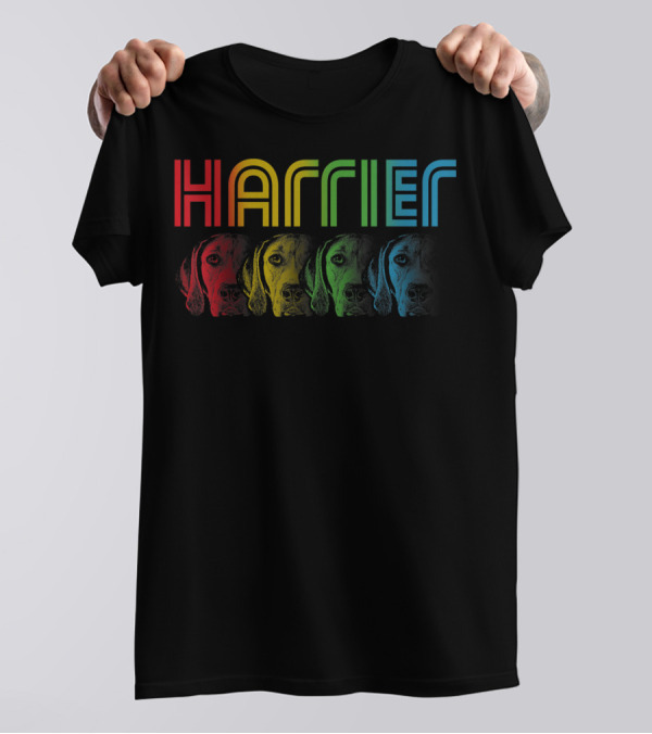 Harrier Dog Rainbow Cool Groovy T-Shirt