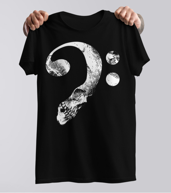 Cool Skull Bass Clef Musician Music Lover T-Shirt