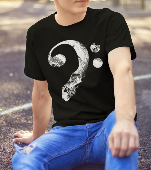 Cool Skull Bass Clef Musician Music Lover T-Shirt