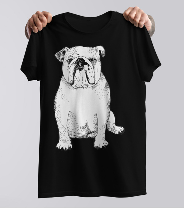 English Bulldog Dog Lover Owner Art Sketch T-Shirt