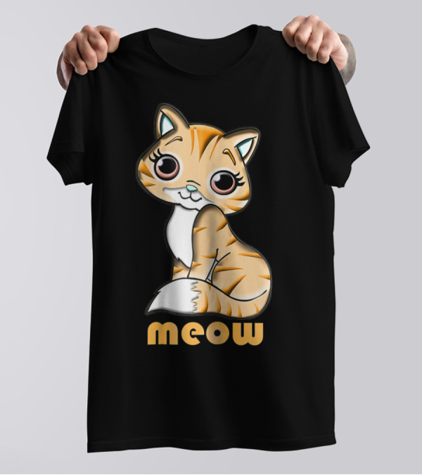Meow Cutie Cat Adorable Feline T-Shirt