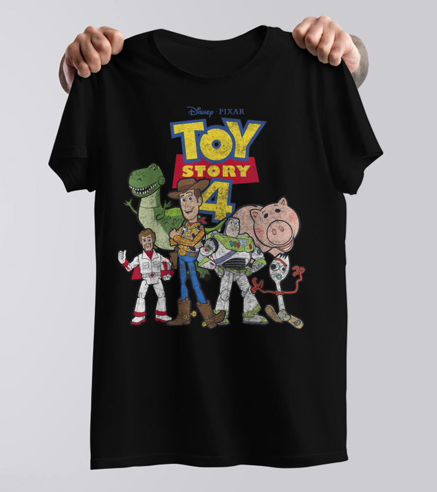 Disney Pixar Toy Story 4 Woody Buzz Rex Hamm Forky Duke Caboom T-Shirt